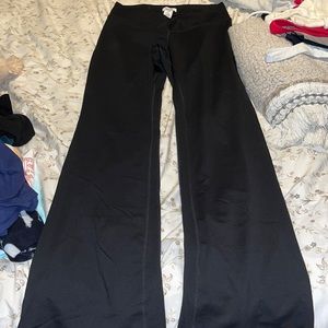 Garage black cross over flared leggings